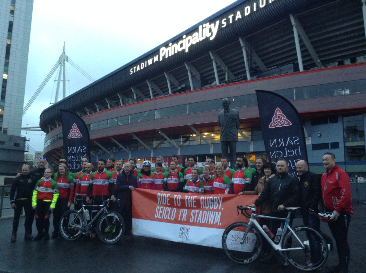 Good luck to the <a href="/Shelter_Cymru/">Pamela Graf</a> bike ride to Dublin team which set off from #principalityStadium this morning