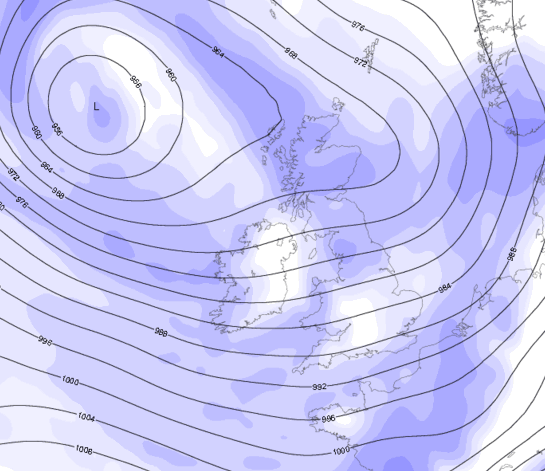 AnglersWeather's tweet photo. Low pressure for the weekend, here's how it looks Saturday night ~ https://t.co/Byethgfisy