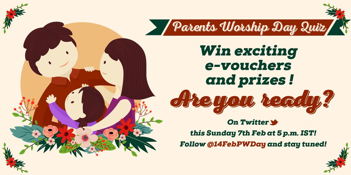 FalseCase's tweet photo. Quiz on Parents Worship Day this Sunday 7th Feb at 5 pm IST! Win exciting e-vouchers &amp; prizes! @cecelewis8 https://t.co/yoKL2hzlx0