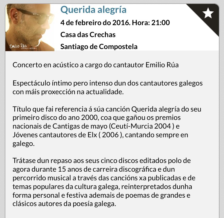 RT <a href="/GxDRadioGalega/">Galicia por Diante RG</a>: Nuns minutos, música de Emilio Rúa, que hoxe ten concerto na <a href="/CasadasCrechas/">Casa das Crechas</a>.