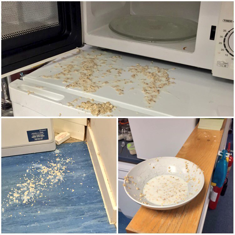 HeartEssex's tweet photo. Morning, Su here! Just sorting my porridge before #HeartBreakfast... #WorstStartEver! 🙈 (It's everywhere!) https://t.co/uIPk2SA7L1