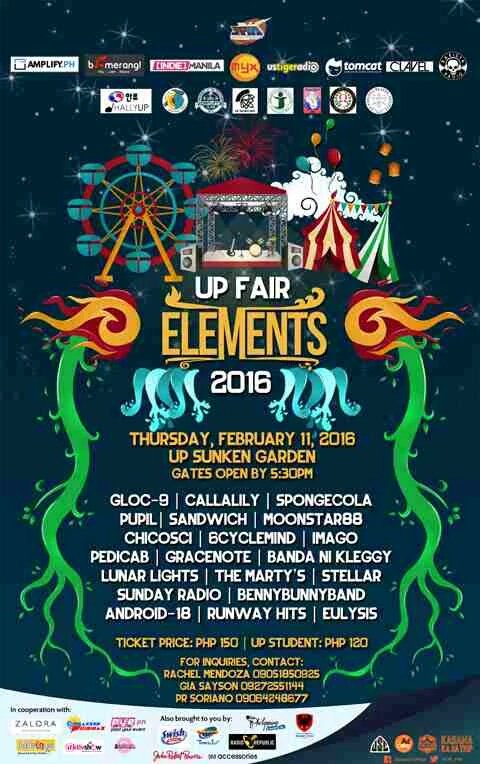 philconcerts's tweet photo. #UPFairElements2016
2/11 at Sunken Garden
Ticket Prices:
P150-Regular
P120-UP Students
https://t.co/qCA0MAZADv https://t.co/lZSGplqsmy