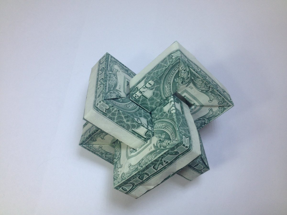Lostcory's tweet image. Finished a dollar bill Umulius Rectangulum, fantastic for tipping! #origami #art #crafts #papercraft #paper