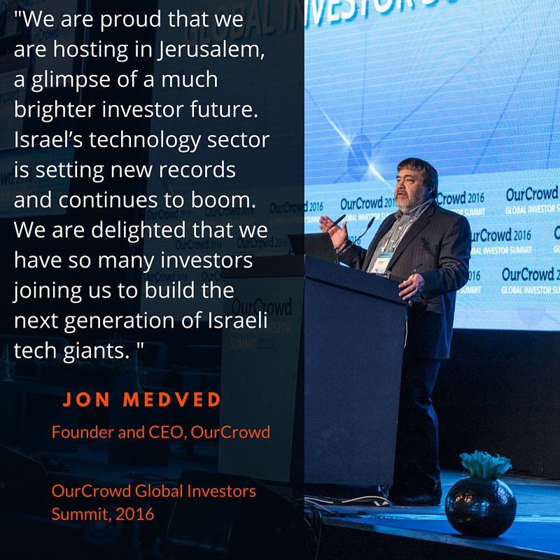 JerusalemCVB's tweet photo. When asked why host @OurCrowd #ocsummit16 in #Jerusalem CEO @jonmedved said.. https://t.co/aG1xWhfBqE