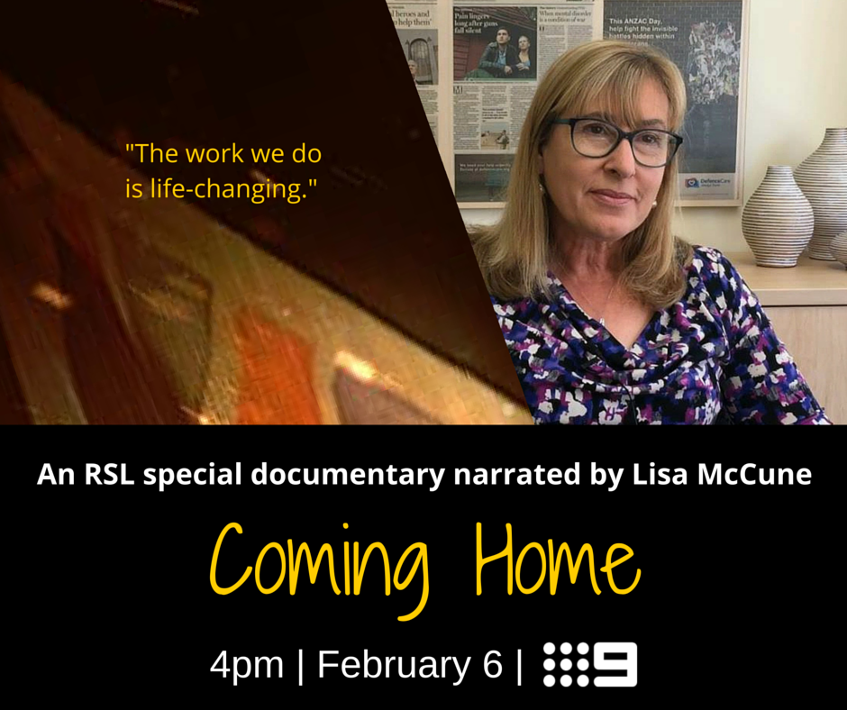RSLNSW's tweet photo. @DefenceCare 's Robyn features in Ch 9's documentary Coming Home at 4pm AEST on Sat 6 Feb. https://t.co/u9JqejLuO6 https://t.co/8WudDrz23R