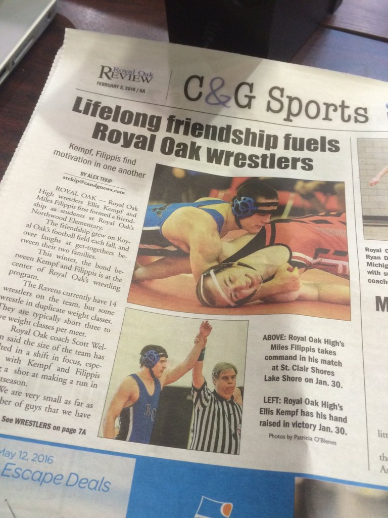 ROHS_Reimold's tweet photo. Look who's in the Royal Oak Review, our own @KempfEllis! 😄 #proudraven #ravenpride #rohs https://t.co/IEOwSKm93f