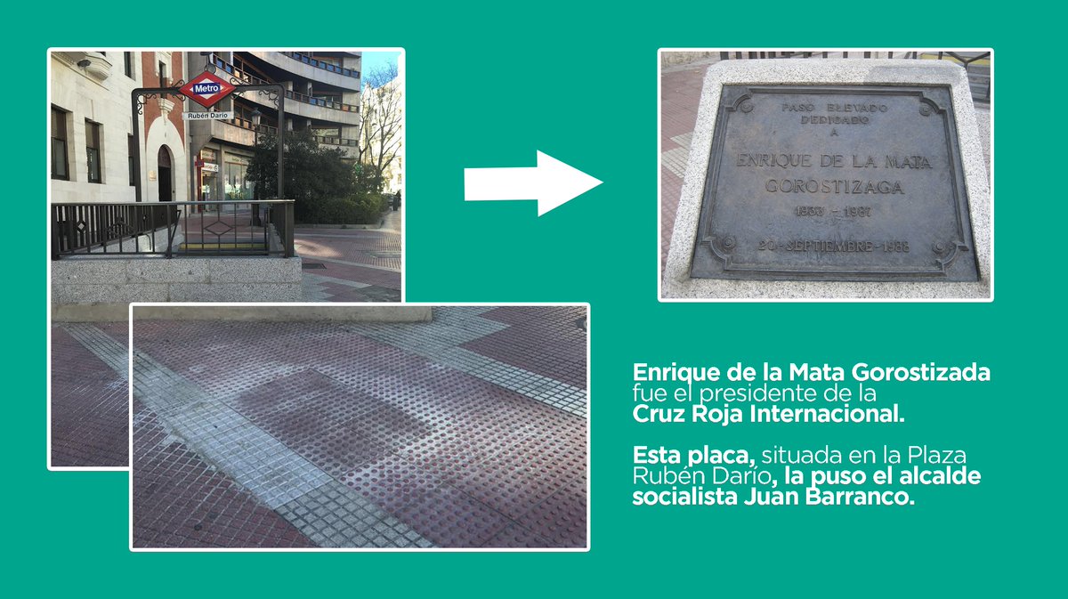 GrupoPPMadrid's tweet photo. Desaparece otro monumento ajeno a la Memoria Histórica: una placa que puso el alcalde socialista Juan Barranco. https://t.co/5gAeBGKMKd
