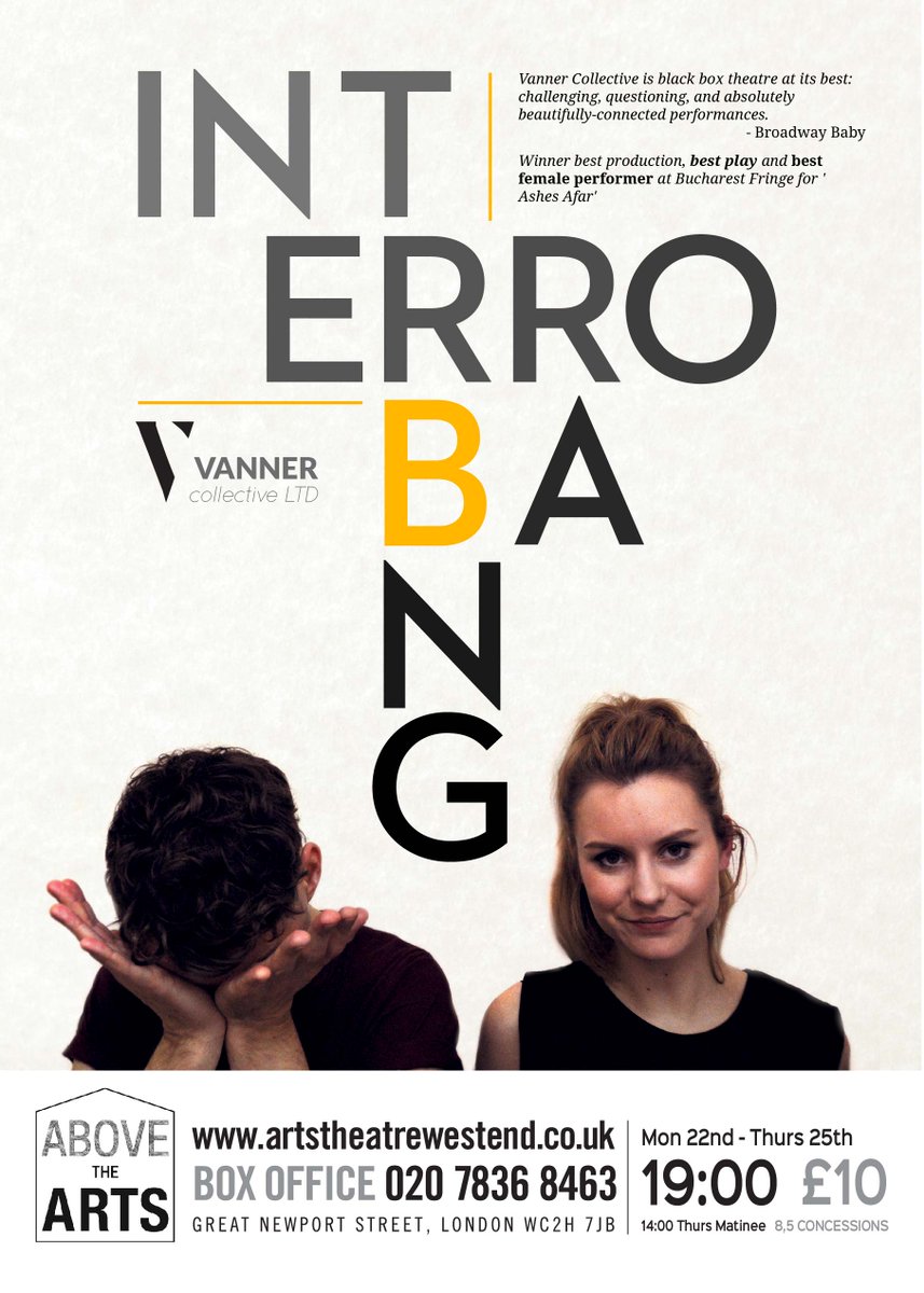 World! We have made a play! Directed by the wonderful @CrissyOD, #interrobang plays 22nd - 25th Feb @ArtsTheatreLDN