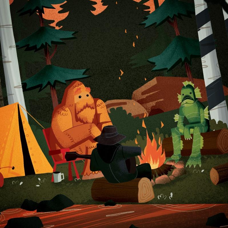 pumpkinsgrphics's tweet photo. #camping in the #woods, playing #loumoon #goodwiddle with #creaturefromtheblacklagoon and a #sasquatch. #astropad https://t.co/7enFERVXH1