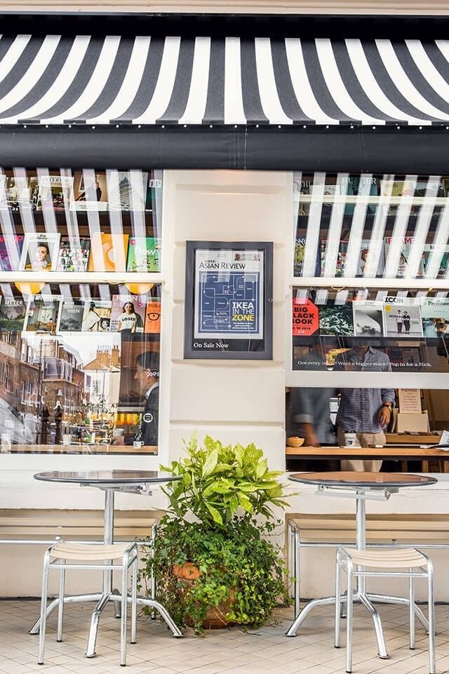 ArtInWay's tweet photo. Monocle's new cafe opened in London, they offer more than 300 magazines from around the world. https://t.co/y4O3JTGxWl