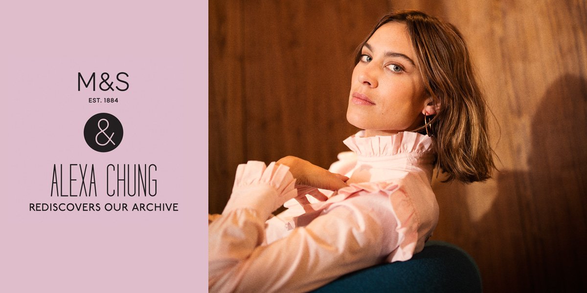 marksandspencer's tweet photo. Rediscover our archive with @alexa_chung. Introducing #ArchiveByAlexa. Sign up for updates! https://t.co/37BW97Gels https://t.co/wJWeSgRyKi