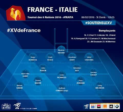 6nations_fr's tweet photo. #FRAITA Voici la compo pour France-Italie samedi! #SoutiensleXV https://t.co/DGqzNtpjpS