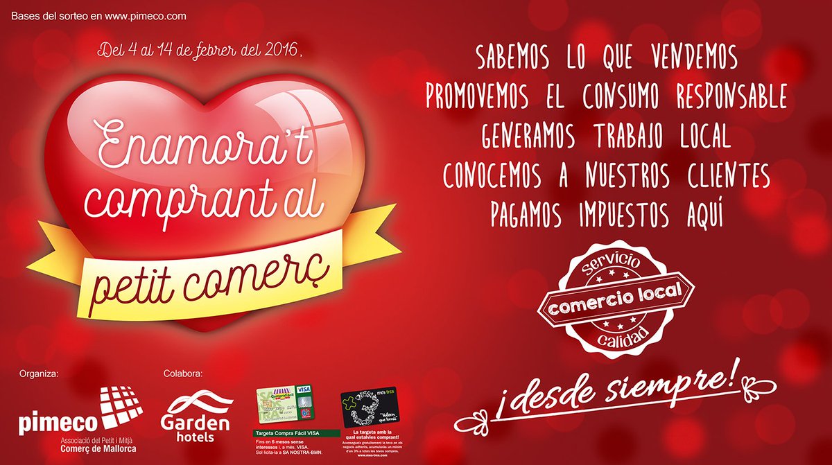 PIMECOmll's tweet photo. Sorteamos 10 fines de semana en un hotel de 4*. Retuit con #enamoratdelcomerç y nombre de un comercio + localidad https://t.co/LYltbQK9PK