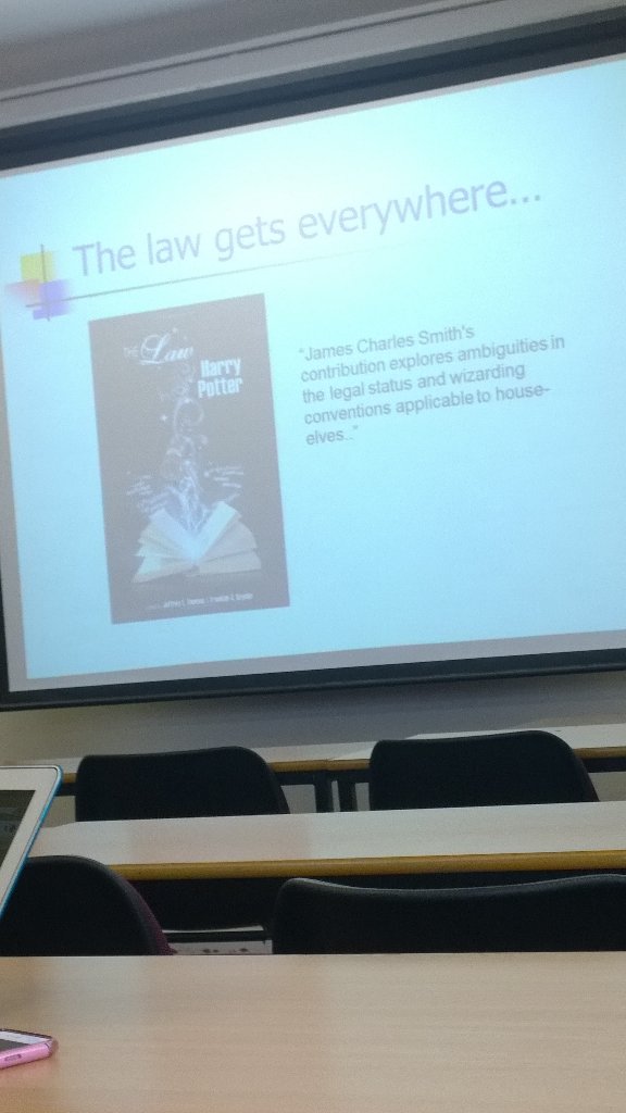 RantorsaurusK's tweet photo. @jk_rowling - discussing the law and harry potter in our Law lecture on Child Law #FaveBook #ChildLaw #love https://t.co/afH40ZHTGz