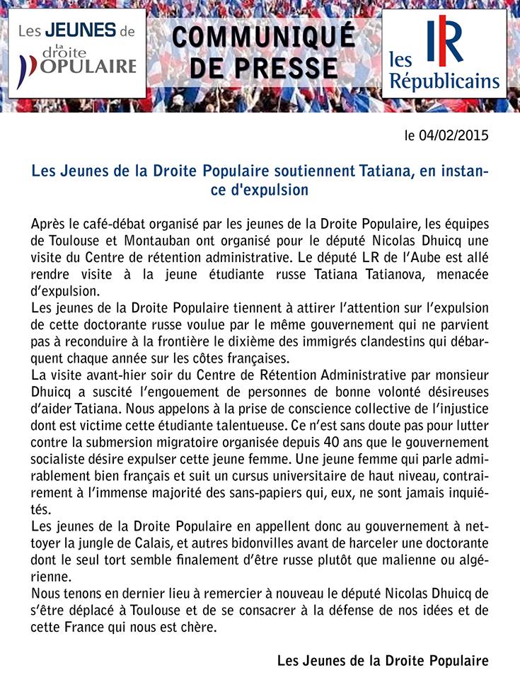 JDroitePop30's tweet photo. Retrouvez notre CP de soutien à Tatiana, étudiante en instance d'expulsion https://t.co/TEvkNo42Y1 cc @NicolasDhuicq https://t.co/abX9vis1XV