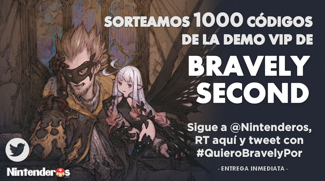 Nintenderos's tweet photo. [Sorteo] ¡Gana uno de los 1.000 códigos de la demo VIP de Bravely Second! #QuieroBravelyPor https://t.co/6GAlD1DGeE https://t.co/Fsh08y7Lek