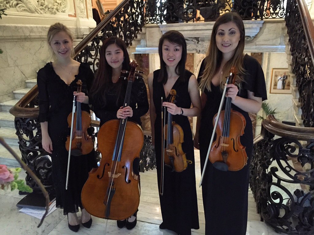 ChryslerStrings's tweet photo. A quick photo after we performed last night at #DartmouthHouse! What a beautiful venue #stringquartet https://t.co/mLJetqFd1U