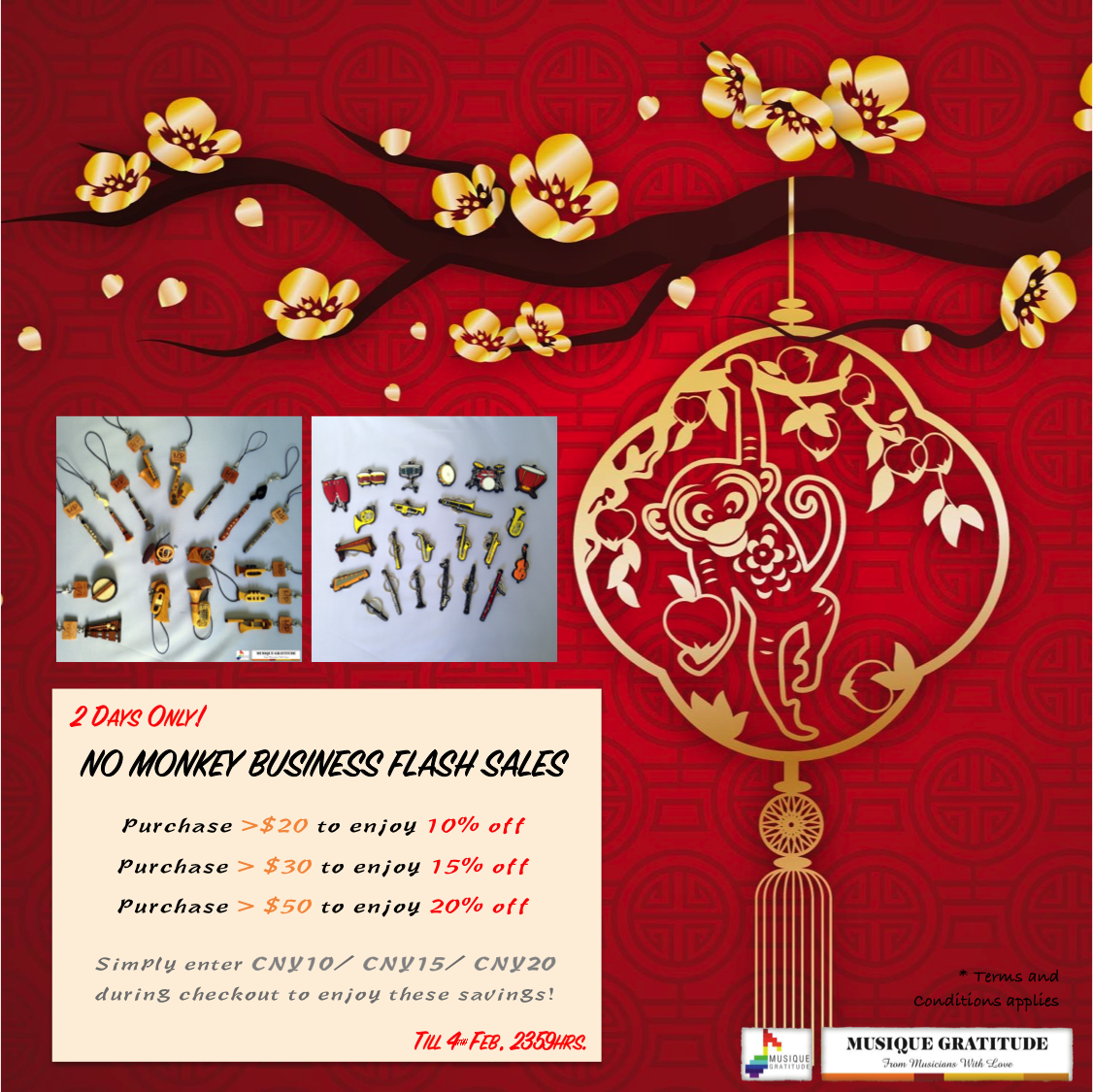 MusiqueGratitud's tweet photo. Less than 5 hours left! No Monkey Business Flash Sales! Enjoy up to 20% off our music gifts! https://t.co/IQspFtXYS0 https://t.co/4m54RBzob9