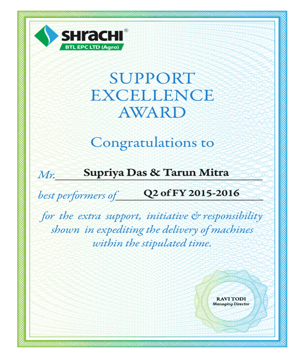 BtlEpc's tweet photo. Congratulations!!! for the Q2 Best Support Excellence Award 2015-2016 to Mr. Supriya Das &amp; Mr. Tarun Mitra. https://t.co/GrNpGsJhey