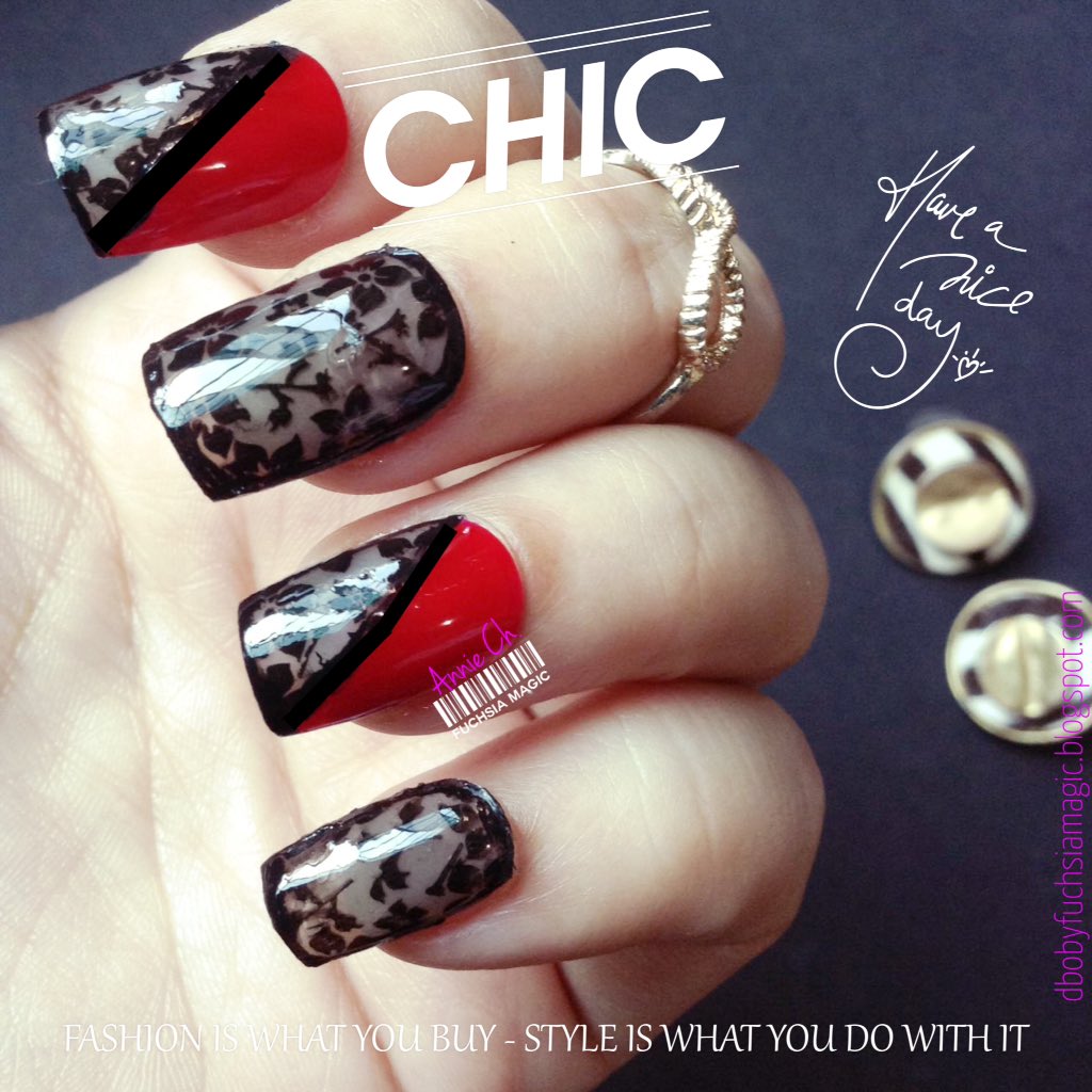 FuchsiaaMagic's tweet photo. Valentine's Day Inspired Manicure #NOTD #ValentinesDay #NailSwag #Stamping #BlackLace #NailArt #FuchsiaMagic https://t.co/Dtpih91hBb