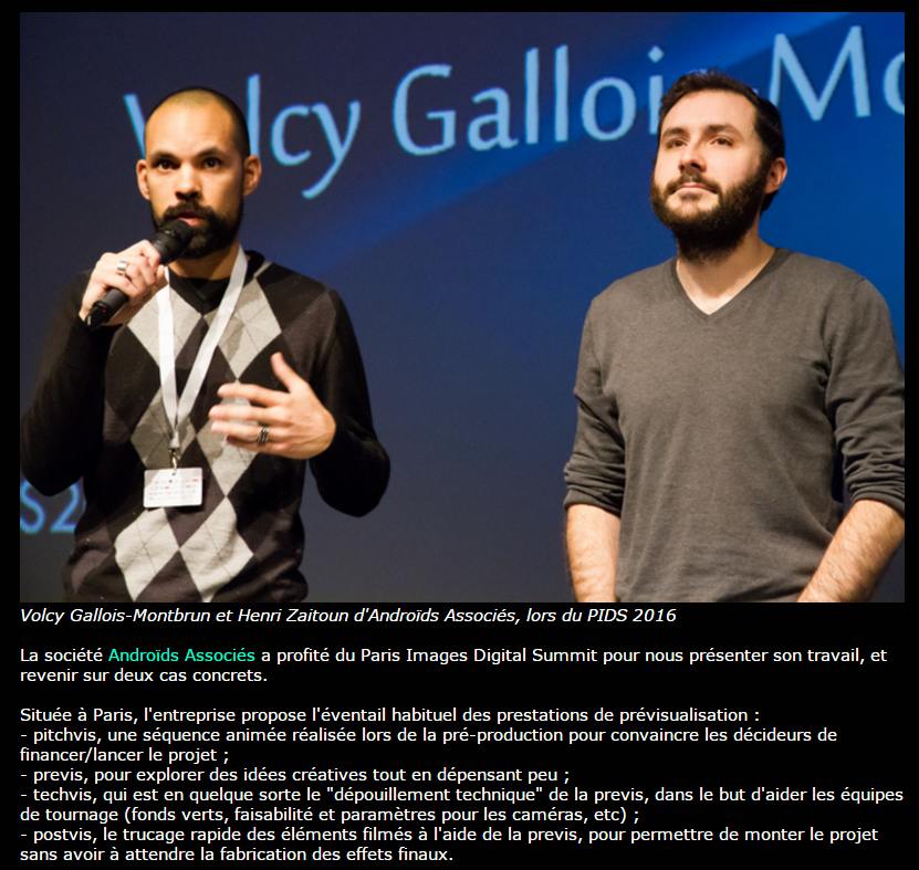 FranckyPedia's tweet photo. #PIDS2016 : Androids Associés, spécialistes de la préviz : https://t.co/s3NaRK1UvH via @3DVF
#androidstudio #previz https://t.co/oIKdzdgkSI