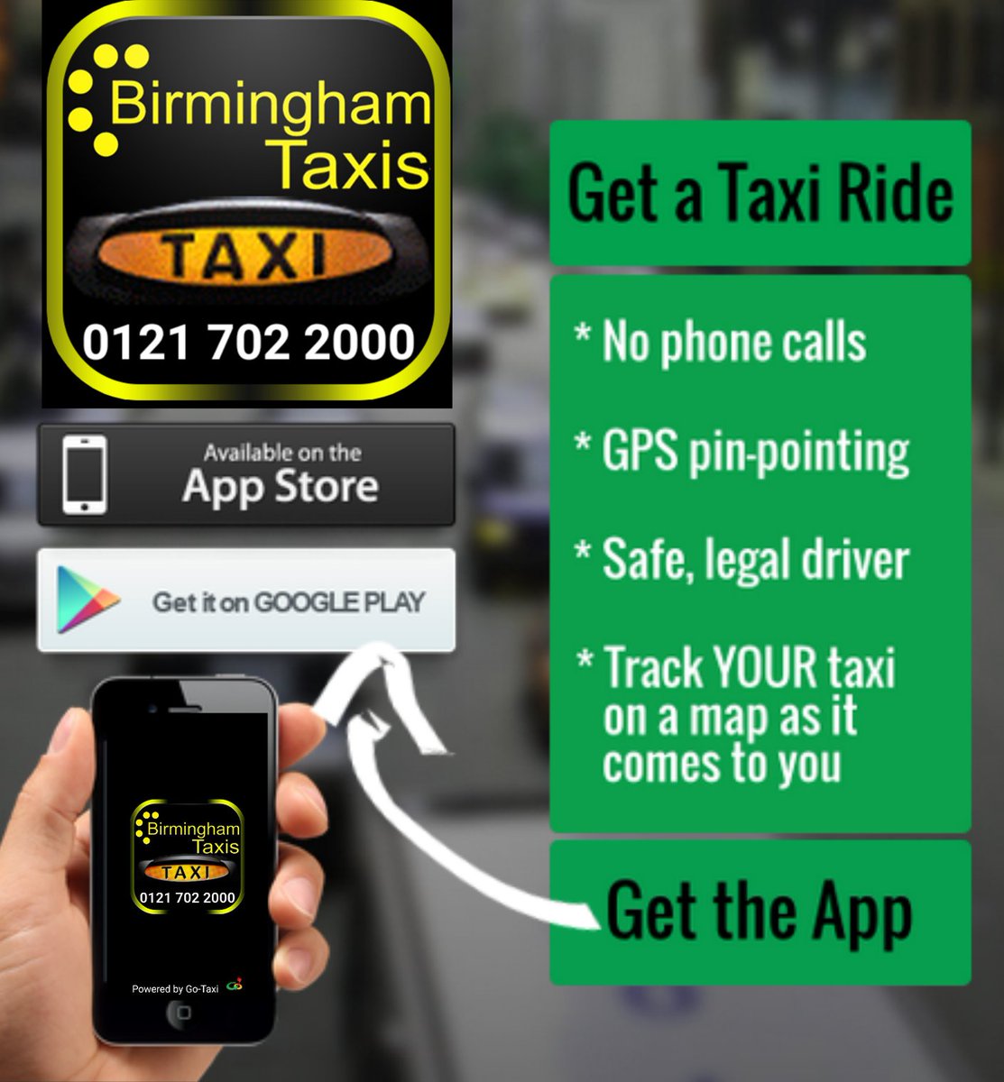 Birmingham Taxis app, Download free.