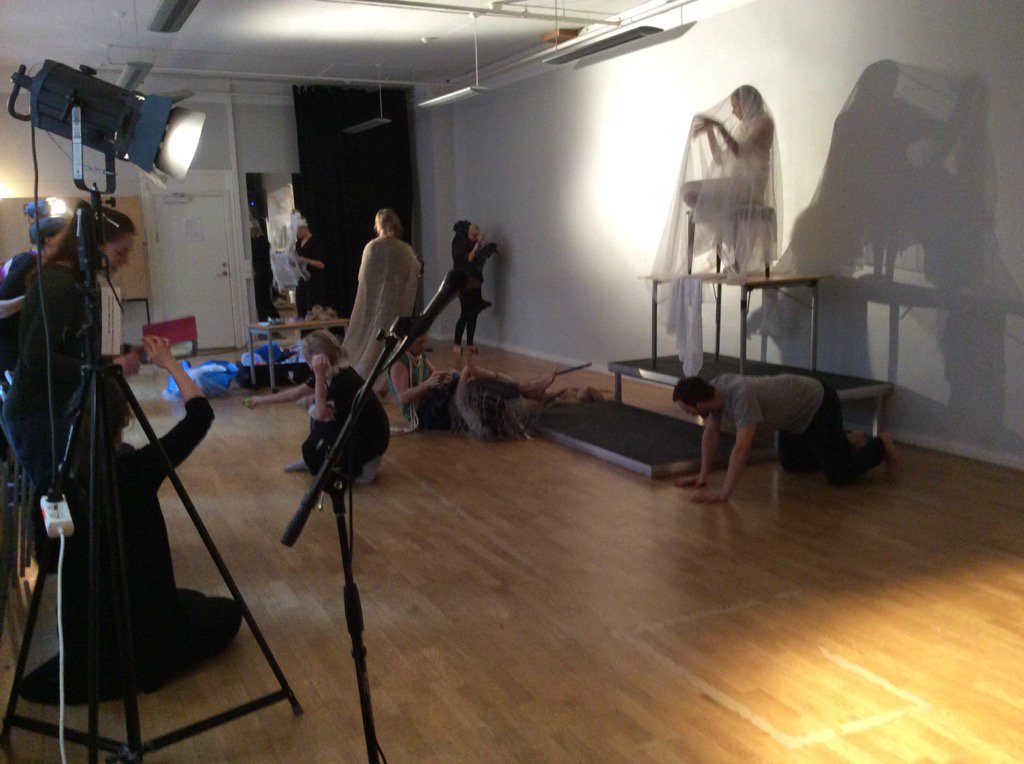 Last day at <a href="/skuespillersntr/">Skuespillersenteret</a> and we are busy devising theatre moments! #Oslo #devising #workshop #physicaltheatre