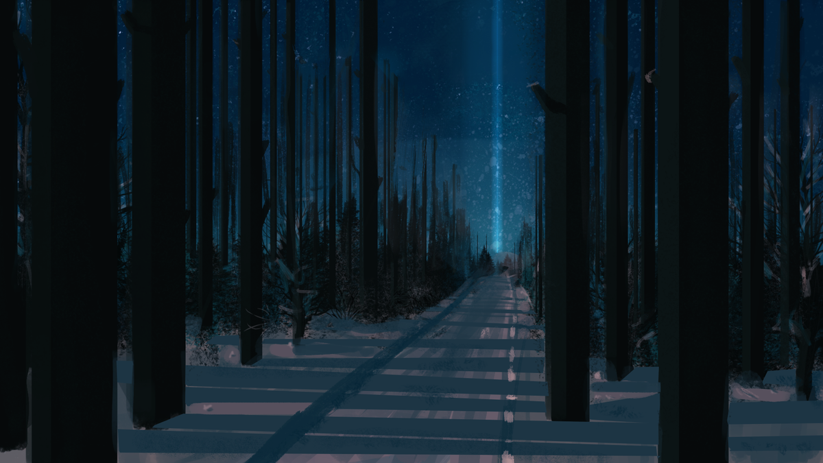 justthestudio's tweet photo. Little concept for you guys today! Postapo-fantasy forest in the night - perfect for some adventure! #ImagineCup https://t.co/zcGFx5c1Z0
