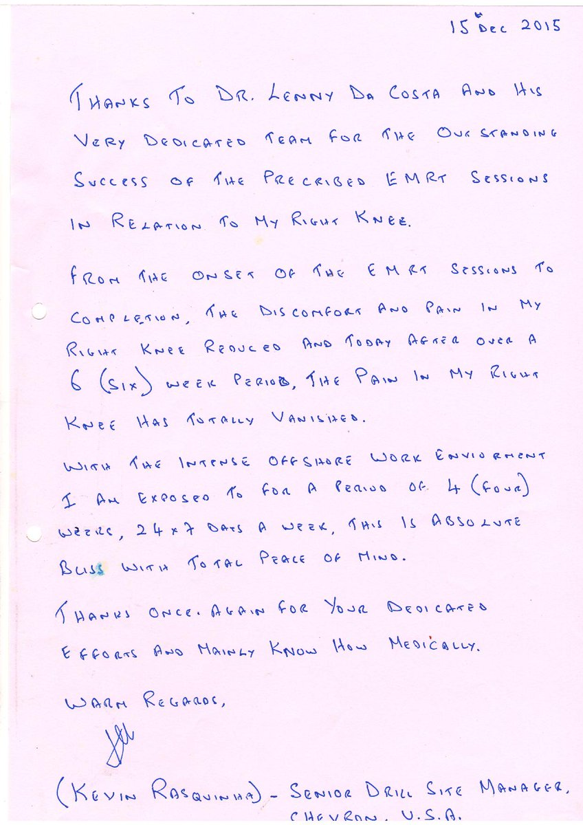 drlennydacosta's tweet image. A successful non-surgical #EMRT treatment makes kevin relief from knee #pain totally