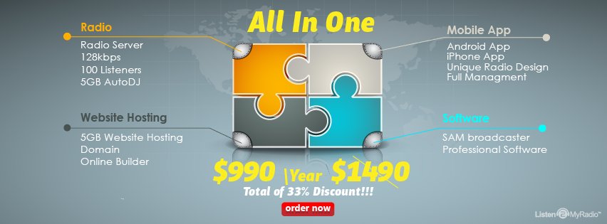New Bundle Offers - Save more than 30% on Radio/Video Packages
listen2myradio.com/main-order-bun…