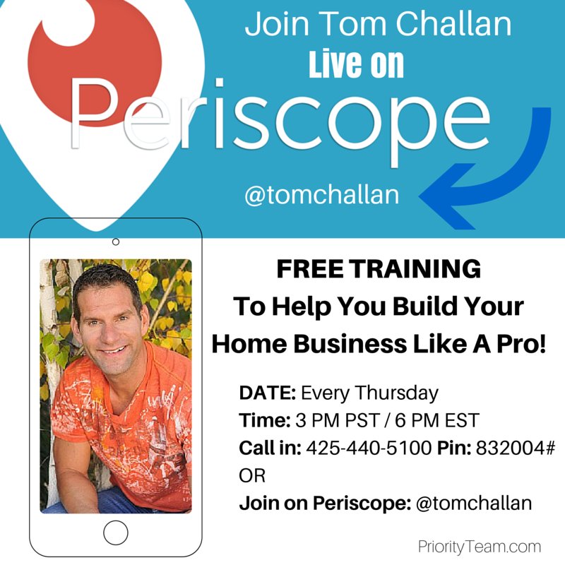 priorityteam's tweet image. Join us on Periscope TODAY for a FREE training for your home based business! #networkmarketing #priorityteam