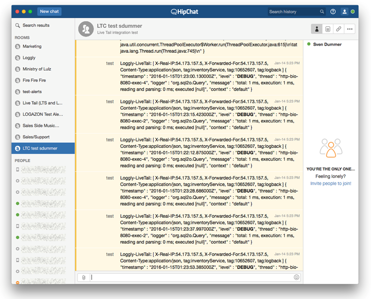 loggly's tweet photo. Did you know Loggly #LiveTail can be integrated with @hipchat? #DevOps https://t.co/AaMdDSsNNY