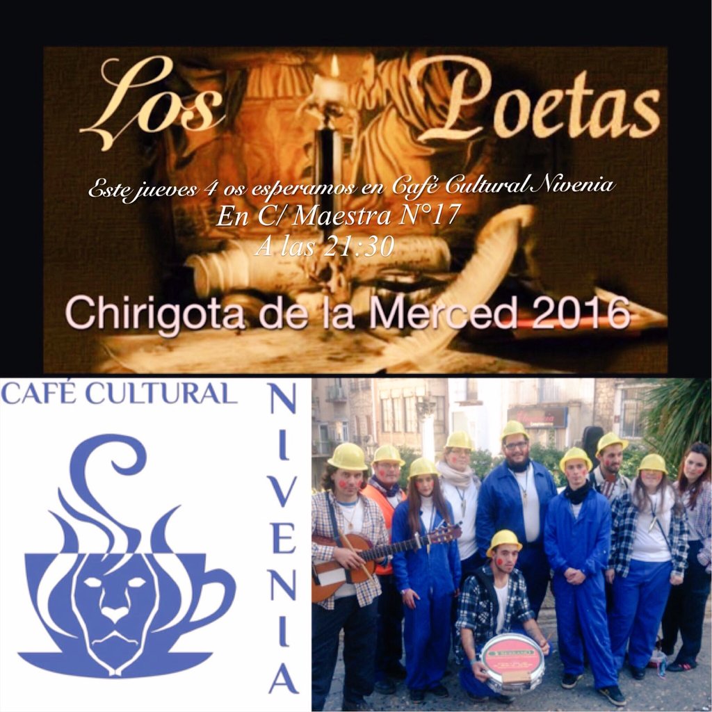 Quieres disfrutar del carnaval? os esperamos en café cultural Nivenia C/Maestra n°17 a las  9:30.