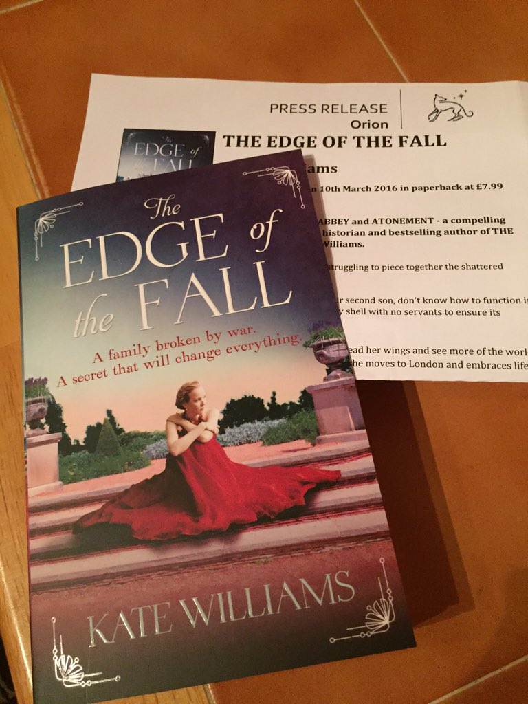 annecater's tweet photo. Am a little in love with this cover. #TheEdgeOfTheFall by @KateWilliamsme - cheers @orionbooks https://t.co/AgZpWfcjaw