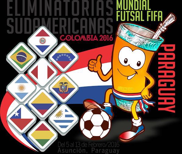 LigaArgosFutsal's tweet photo. ¡Ya se sienten las #Eliminatorias Sudamericanas para el #MundialColombia2016! Este es el logo oficial. https://t.co/5L7mmcpkGH