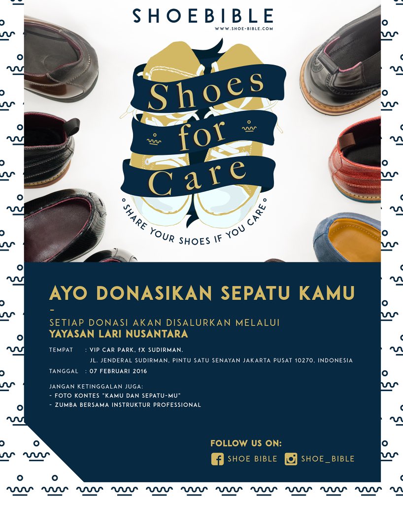 AnggiOctora's tweet photo. Mari beramal......ayo donasikan sepatumu, see u on Sunday at car free day!!!
#donate #shoes #ppmmanajemen #shoebible https://t.co/I3R1FgA4JM