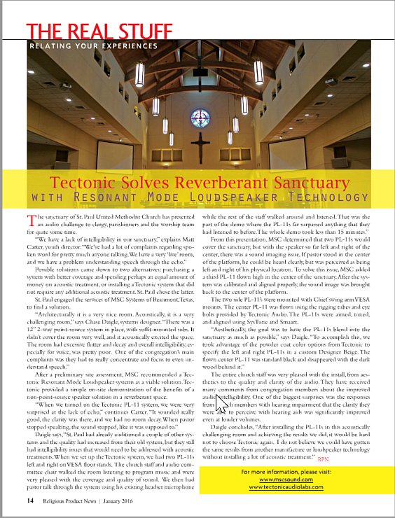 tectoniclabs's tweet photo. Case study for a resonant sanctuary solution. "The Real Stuff" column, @rpnmag: https://t.co/odZ9A6rYkw #churchtech https://t.co/8Buzv5IpJO
