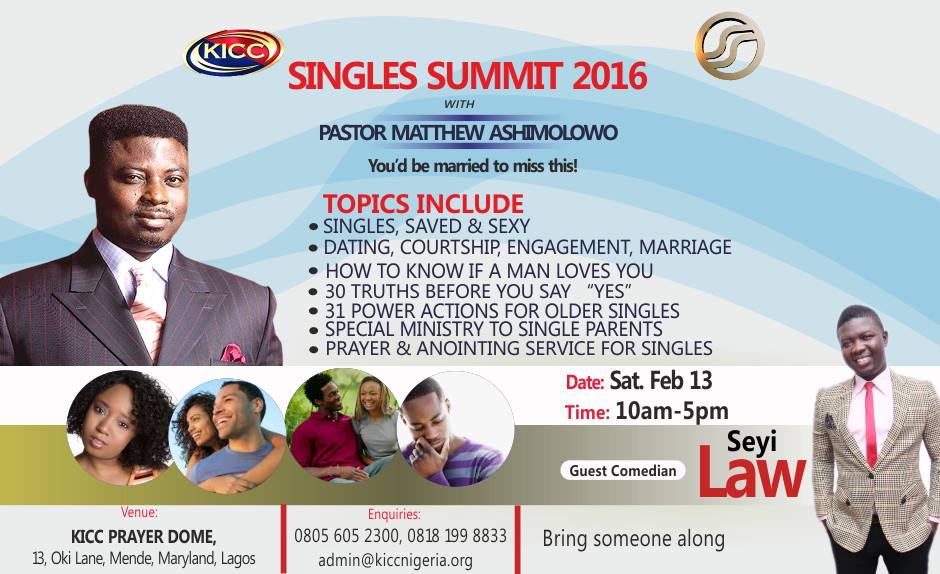 MatAshimolowo's tweet photo. Before you put a ring on it, don't miss #SinglesSummit2016 @KICCPrayerdome! https://t.co/sqapNLxeVN