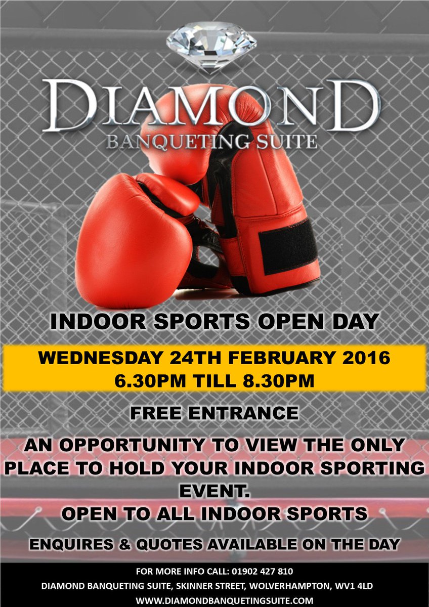 Diamond_Suite's tweet photo. SPORT OPEN DAY 2016
Wednesday 24th February 2016
6.30pm - 8.30pm
For More Info Call 01902 427810 https://t.co/NnZcR9B7wm