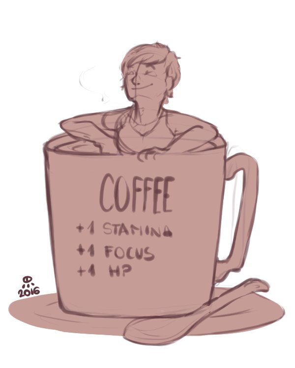 Ansitru's tweet photo. And now back to art-posting. Have a #sketch I made, featuring coffee because of course it does. #Iampredictable https://t.co/ITRNYXULzV