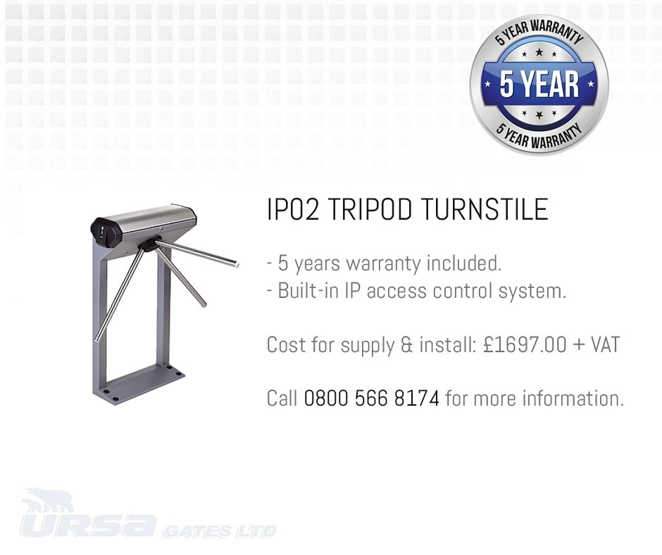 ursagates's tweet image. NEW product: IP02 tripod turnstile. Cost for supply &amp;amp; installation £1697+VAT. Available UK wide. Call: 0800 566 8174