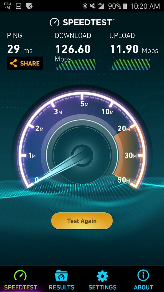 marceloclaure's tweet photo. Just stopped by Moscone Center in San Francisco. This is the speed @sprint customers are getting. #SB50 https://t.co/X9WOl8FwaL