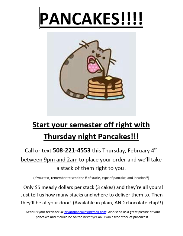 <a href="/BRacquetball/">Bryant Racquetball</a> is having Pancake Night! #racquetball #pancakes #eatpancakes