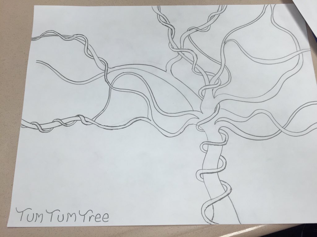 RoyABlack's tweet photo. #Jabberwocky #VisualProtocol 4 of 4: The Tum Tum Tree. Lots of branches "because of all the animals" in the poem. https://t.co/SsDeGmX69o