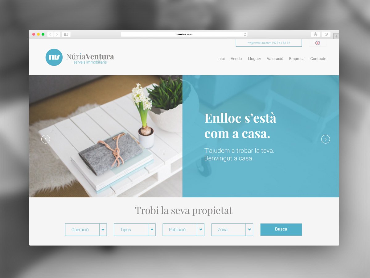 Aquí, l'últim projecte web que hem dut a terme. Núria Ventura Serveis Immobiliaris. bit.ly/1TGxujn