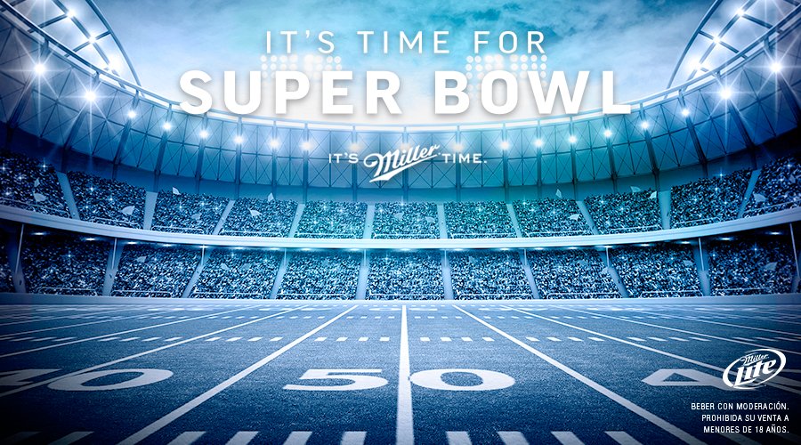 MillerLiteAR's tweet photo. Grab your Miller Lite, It's Super Bowl time. 🏈👆🍻  #ItsMillerTIme https://t.co/UIZTg4MpHF
