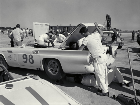 Reminisce when the 1957 #Ford “Battlebird” Thunderbird hit the track at New Smyrna Beach! #TBT