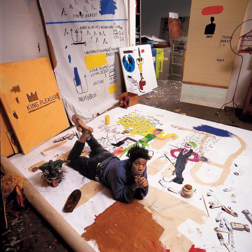 StreetFashion01's tweet photo. "Art is how we decorate space, music is how we decorate time." - Jean Michel Basquiat https://t.co/LdjMcMLeQZ