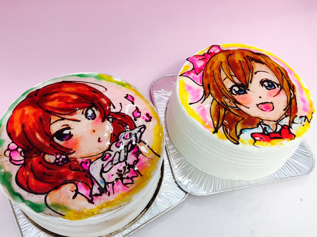 シフォンケーキこころいろ 冷凍発送用の試作ケーキラブライブのイラストケーキご注文いただいて どんなアニメかとイラストを描くための勉強に見始めたラブライブ これが意外と家族全員の毎週楽しみに ラブライブ イラストケーキ 冷凍発送 ほのか まき