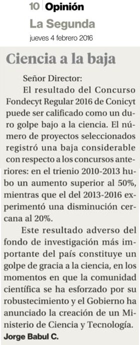 JorgeBabul's tweet photo. Ciencia a la baja 
@La_Segunda 
https://t.co/nW4VT99lbv … https://t.co/x6VresTqh0